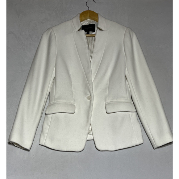 Banana Republic Blazer Jacket Womens 2 Snowday White Inverted Cutaway Collar - Picture 1 of 15